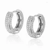 Hoop Huggie Hip Hop glacé strass or Micro Cz boucles d'oreilles femmes hommes mode rue danse bijoux cadeau pour lui Moni222659