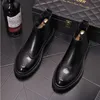 Stivaletti Chelsea alla moda da uomo Stivaletti alti stile britannico neri vintage brogue alla moda 10A59