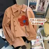 Blusas de mujer Camisa de manga larga Mujer Irregular Cordón Patrón de flores Diseñador Botón Up Lolita 2023 Vintage Chic Moda Tops Coreano