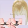 Human Bangs Blonde Clip In 3D Fringe Hair Topper Extension Crown Haarteil für Frauen Short Angle Brown69316654026195 Drop Delivery P Dhykn