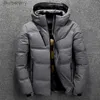 Masculino para baixo parkas inverno novo masculino para baixo jaqueta tendência versão coreana casaco curto engrossado quente branco pato para baixo à prova de vento jaqueta acolchoada masculina 2023..l231014