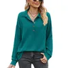New solid color lapel button loose long sleeve sweater coat women