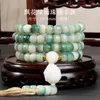 CHARM BRACELETS Ekolojik Yeşil Yüzen Çiçek Bodhi String Beyaz Yeşim Kademeli Değişim 108 Eski Tip Kova Buda Boncuklar Yumuşak Oyun