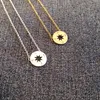 Gold Silver Rose Gold Small Compass Halsband Pendant Charm för kvinnor Män South Direction Necklace Disc Circle Diskhalsband mynt335J