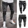 EBAIHUI MENS Zgrane chude proste dżinsy Elastyczne jeansy dżinsowe dżinsy długie stylowe spodnie Slim Fit Blue Jean Whole L638194p