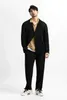 Skórzana skórzana skóra męska miyake blezer mężczyzn plisowane czarne garnitury dla mężczyzn rozciągającej tkaniny Slim Fit Płaszcz Wysokiej jakości swobodny japoński styl Blazery J231014