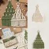 Decorações de Natal 2 Pçs / set Macrame DIY Tree Kit Crochet Tecido Pendurado Decoração Handmade Algodão Cordão Tecelagem Ornamento 231013