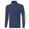 T-shirt da uomo Golf Manica lunga T-shirt sportiva Outdoor Tempo libero Asciugatura rapida Traspirante Girocollo Camicia con fondo bianco Top Primavera Estate 231013