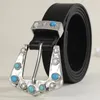 Cinture Cintura vintage con pietre preziose intarsiate Donna Classico Trendy Cool Ins Style Versatile Jeans Accessori Luxury Blue Strass Gotico