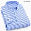Herrenhemden, Business-Casual, Button-Down-Hemd, bequem, gestreift, dünn, langärmlig, hochwertig, pflegeleicht, elegant