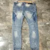 Nya design Vintermens jeans högkvalitativa designer sprayfärg skarvad rippad high street förstörda denim jeans us size w28-w40195e