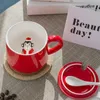 Tassen, niedliche Weihnachtstassen, Kreativität, 3D-Cartoon-Tasse mit Deckel, Schneemann-Elch-Tassen, Kaffeetassen, Milchbecher, Paare, Büro, Zuhause, Weihnachtsgeschenke, 231013