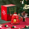 Tazas Lindo árbol de Navidad Taza de cerámica de Papá Noel con tapa y cuchara Café Leche Té Taza de jugo Regalo de cumpleaños para un amigo Drinkware 231013