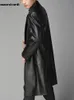 Erkekler Deri Sahte Mauroicardi Sonbahar Uzun Siyah Trençkot Kadınlar İçin Soleve Tek Göğüslü Lüks İngiliz Tarzı Moda 231013