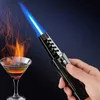 Tändare Metal Blue Flame Lighter Airbrush Kök Matlagning Rökning Tillbehör Vindtäta grillsmycken Svetsar Cigarr