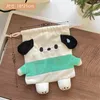 Sacos de compras saco de cordão eco-amigável dobrável tote portátil kawaii dos desenhos animados meninas bolsas dobrável mercearia maquiagem brinquedos armazenamento