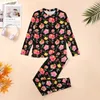 Nachtkleding voor heren Roze bloemenpyjama's met lange mouwen Kleurrijke bloemen Tweedelige slaapkamerset Winter Man Custom Soft Big Size Home Suit