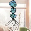 Figurine decorative Ornamento di cristallo per auto Ciondolo fatto a mano con fluoriti verdi Decorazioni intrecciate bohémien per la porta del giardino interno
