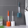 Toilet Brushes Holders Silicone Brush For WC Accessories Add Detergent WallMounted Cleaning Tools Home Bathroom Sets 231013