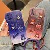 Mobiele telefoon hoesjes 3D mode schattige beer cartoon zacht siliconen telefoonhoesje voor Samsung Galaxy A21s 21s A21 handriem armband achterkant L230823