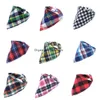 OC-Vinda A001# Baby Burp Cloths Snap Checkered Chickering Crickening Princed Triangular Cancled Lace مختلطة بالجملة من منتجات الأم والرضع