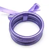 Bangle Violet Jelly Silicone Armband Bangles 5st/Set For Lightweight Bowknot Ribbon Stackable Armband Fashion Jewelry