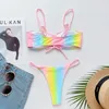 Dames Badmode Sexy Tie Dye Micro Bikini 2023 Vrouw Badpak Vrouwelijke String Bikini Set Braziliaanse Push Up Badpak Dames Strandkleding