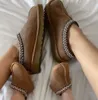 Çocuklar yürümeye başlayan çocuk Tasman II terlik bebek ayakkabıları kestane kürk slaytlar koyun derisi shearling klasik ultra mini bot kış hardal tohumu katırları slip-on yün küçük büyük