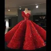 Party Dresses Amazing Sequins Puffy Custom Made Evening Dress One Shoulder Midi Length Formal Gowns Arabia Middle East Style184l