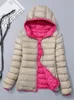 Parka en duvet pour femmes, vestes d'hiver, automne 2023, manteaux de canard blanc coupe-vent réversibles à capuche, Parkas bouffants portables Ultra légers 231013