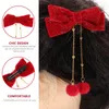 Bandanas Hair Pins Bow Clips Chinese Cute Accessories Furry Balls Headband Fabric Tassel Child