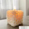 Ferramentas de artesanato Cubo Honeycomb Scented Candle Gesso Sile Mold Food Grade Chocolate Mousse 3D Forma Moldes Presente de Casamento Home Drop Delive Dhqqp