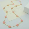 16 diamanten ketting mode klassieke klaver ketting charme 18k vergulde agaat hanger voor damesmeisje Valentijnsdag verloving ontwerper sieraden cadeau van as2g