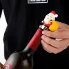 Rolhas de vinho de Santa dos desenhos animados Ferramentas de bar Decorações de festa de Natal Metal Champanhe Rolhas de vinho Abridor de garrafas LL