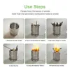 Stoves Portable Outdoor Camping Stove Wood Burning Mini Lightweight Stainless Steel Stove Picnic BBQ Cooker Travel Adventure Tools 231013