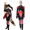 Cosplay Anime Inuyasha Sango Cosplay Costume Wig Adult Women Black Red Jumpsuit Outfit Halloween Carnival Party Combat Uniform Suit