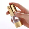 Parfymflaska guld 15 ml 30 ml 50 ml luftlös pump med tydlig kropp av själv tom återanvändbar påfyllningsbar DIY -hudvård skapelser 10 st parti 231013