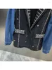 Kvinnors kostymer High Street est 2023 Designer Fashion Beaded Diamond kontrasterande denim blazer