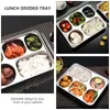 Dinnerware Sets Compartment Plate Camping Flatware Stainless Steel Tray Salad Divided Serving Lunch Student