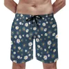 Męskie spodenki Summer Gym retro stokrotka surfing vintage kwiatowy druk design design Short Pants Hawaii Szybkie puszki pływające plus rozmiar