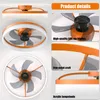 Lampe de ventilateur moderne Ventilateurs de plafond avec lumières LED à intensité variable Installation intégrée de ventilateurs de plafond modernes minces (Orange)