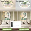 Ventiladores de teto com luzes LED reguláveis Instalação embutida de ventiladores de teto finos e modernos (verde)