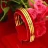 Bangle Vietnam Sand Gold 2mm Ancient Method Heritage Bracelet Ladies Smooth Plain Circle Solid Copper Plated