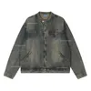 2023 Design American Retro Denim Coat Men's and Women's Washable Old Design Versatile Loose Zipper Jacket Top