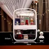 Cosmetic Bags LED Lamp Box Makeup Drawer Organizer Jewelry Nail Polish Make Up Container Desktop Beauty Display Case