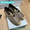 Leinen-Espadrilles Damenschuhe Loafer Cord Quilted Nappa Espadrilles 100 % echtes Leder GRÖSSE 34-42 Cotton Drill Sunny Yellow Flats Mesh-Leder Logo Cap Toe Sommerblau