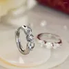 Hoop Earrings Huitan Minimalist Small With Clear CZ Dainty Ear Accessories For Women Daily Wearable Temperament Female Jewelry