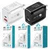 2 portar USB snabb snabb laddare laddning PD 18W Typ C +QC 3.0 EU/US/UK AC WALL 5V/3A 9V/2.4A 12V/1.8A för Huawei Mobiltelefon