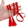 Rood gevlochten haartouw kinder Hanfu hoofddeksels Chinese stijl bellint kwastje haaraccessoire meisjes feestelijke haarband