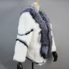 Kvinnors päls faux 2023 vinter verklig äkta naturlig kaninrock med krage flickor modejacka outwear 231013